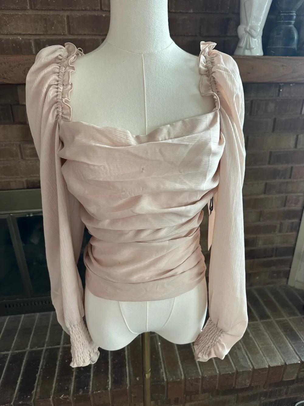 ASTR the Label Square Neck Puff Sleeve Blouse | NWT Blush Coquette
